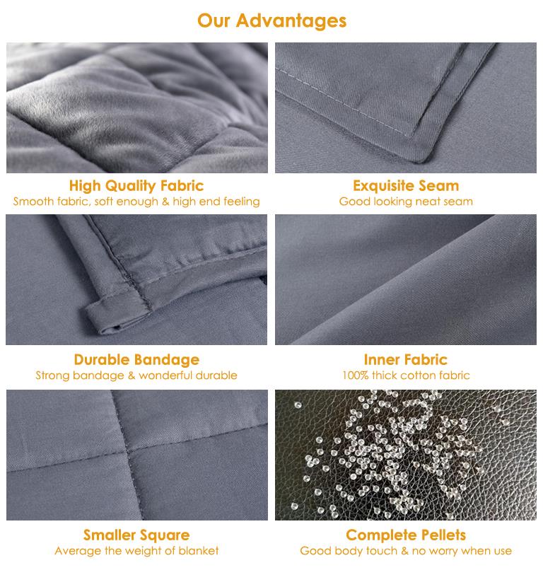 Factory direct luxury plastic poly pellet gravity weighted blanket